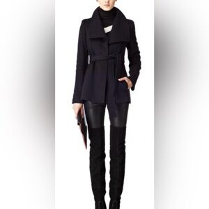 Reiss plum/ deep purple  Casper short  wrap coat UK 6/ US 0-2